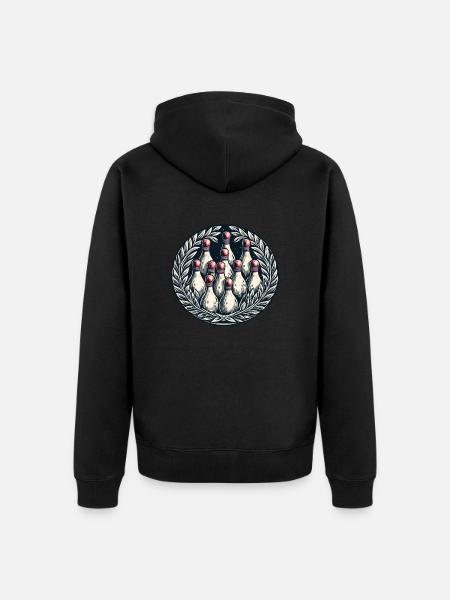 Bowling / Quilles / Bowling / Pin / Strike - Veste à capuche bio Premium Unisexe - noir