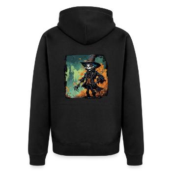 Scarecrow / Harvest Worker / Corn Field / Field - Unisex Premium Organic Zip Hoodie - black - Back - Nico (187cm)