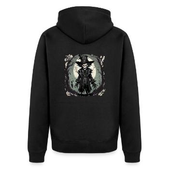 Scarecrow / Harvest Worker / Corn Field / Field - Unisex Premium Organic Zip Hoodie - black - Back - Nico (187cm)