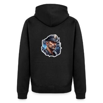 Police / Opérations / Profession / Emploi / Forces d’urgence - Veste à capuche bio Premium Unisexe - noir - Dos - Nico (187cm)