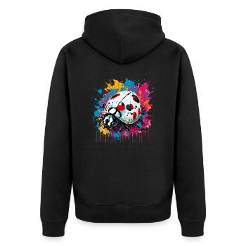Ladybug / Lucky Charm / Dotted / New Year - Unisex Premium Organic Zip Hoodie - black - Back - Nico (187cm)