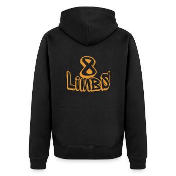 Muay Thai - Unisex Premium Bio Zip Hoodie - Schwarz - Hinten - Nico (187cm)