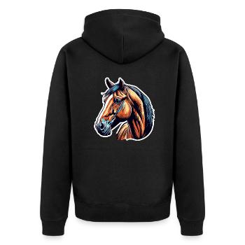 Pony / Horse / Animal / Riding / Mane - Unisex Premium Organic Zip Hoodie - black - Back - Nico (187cm)