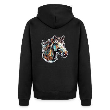 Pony / Horse / Animal / Riding / Mane - Unisex Premium Organic Zip Hoodie - black - Back - Nico (187cm)