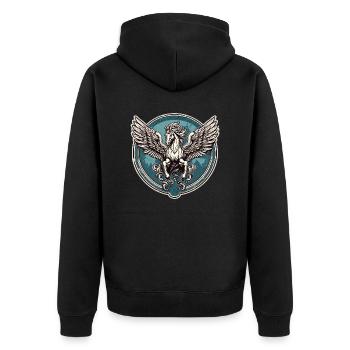 Pegasus / Wings /Greek / Fantasy - Unisex Premium Organic Zip Hoodie - black - Back - Nico (187cm)