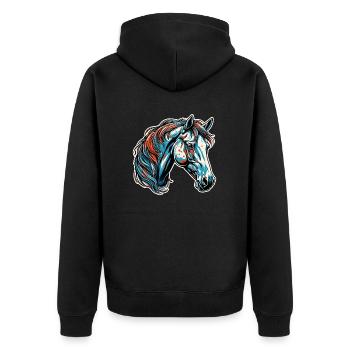 Pony / Horse / Animal / Riding / Mane / Stable - Unisex Premium Organic Zip Hoodie - black - Back - Nico (187cm)
