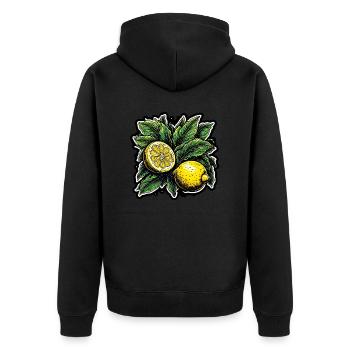 Food / Fruit / Market / Vitamins / Design - Unisex Premium Organic Zip Hoodie - black - Back - Nico (187cm)