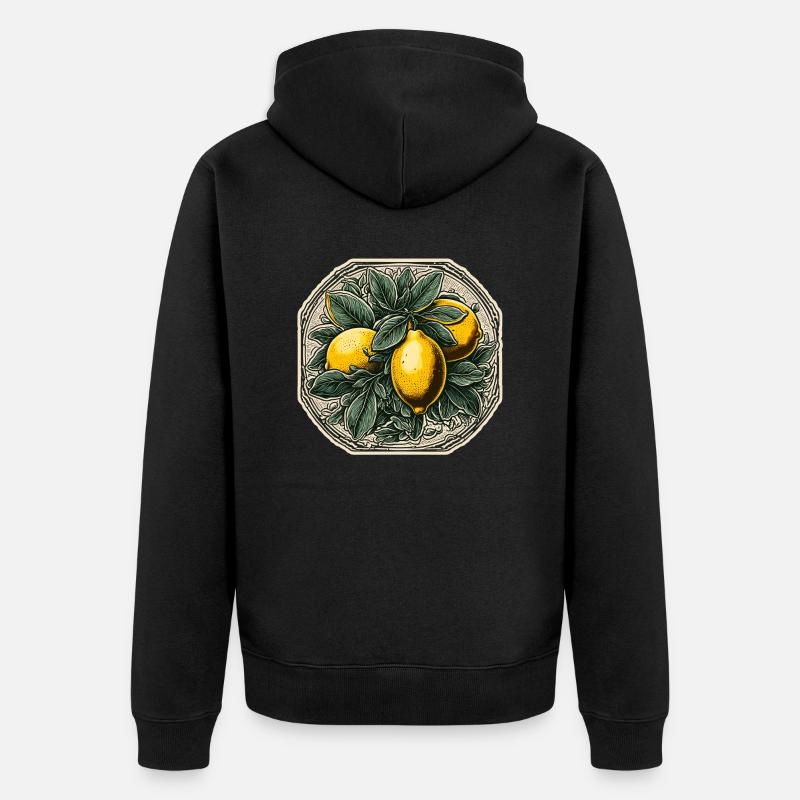 Lebensmittel / Obst / Markt / Vitamine / Design - Unisex Premium Bio Zip Hoodie - Schwarz