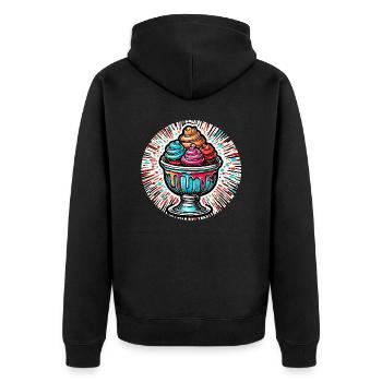 Crème glacée / Sorbet / Gelato / Été / Soleil - Veste à capuche bio Premium Unisexe - noir - Dos - Nico (187cm)