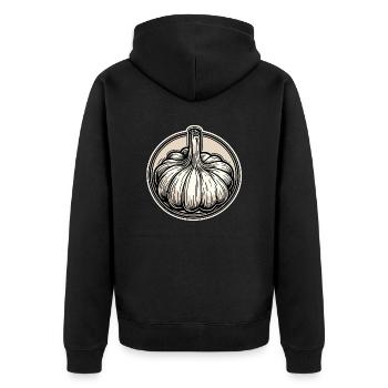 Lebensmittel / Gemüse / Markt / Vitamine / Design - Unisex Premium Bio Zip Hoodie - Schwarz - Hinten - Nico (187cm)