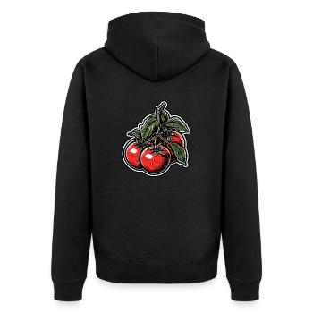 Food / Vegetables / Market / Vitamins / Design - Unisex Premium Organic Zip Hoodie - black - Back - Nico (187cm)