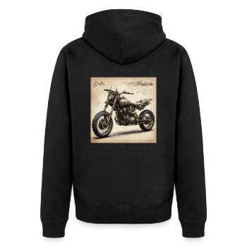 Plan / Sépia / Vintage / Rétro / Croix - Veste à capuche bio Premium Unisexe - noir - Dos - Nico (187cm)