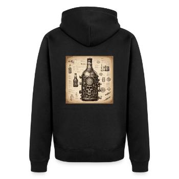 Plan / Sépia / Vintage / Rétro / Liqueur - Veste à capuche bio Premium Unisexe - noir - Dos - Nico (187cm)