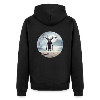 Wendigo / Evil Spirit / Possessive / Horror - Unisex Premium Organic Zip Hoodie - black - Back - Nico (187cm)