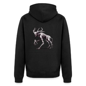 Wendigo / böser Geist / Besitzergreifend / Horror - Unisex Premium Bio Zip Hoodie - Schwarz - Hinten - Nico (187cm)
