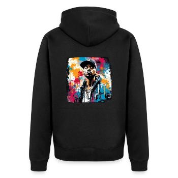 Rapper / Hip Hop / Song / Cool / Rhymes / Beat - Unisex Premium Organic Zip Hoodie - black - Back - Nico (187cm)