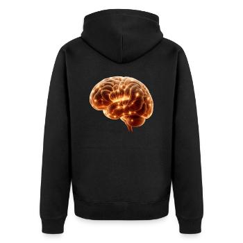 Brilliant Human Brain - Unisex Premium Organic Zip Hoodie - black - Back - Nico (187cm)