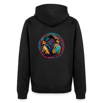 Headphones / Audio / Music / Sound / Cool - Unisex Premium Organic Zip Hoodie - black - Back - Nico (187cm)