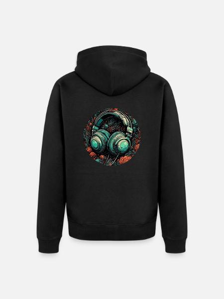 Headphones / Audio / Music / Sound / Cool - Unisex Premium Organic Zip Hoodie - black
