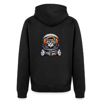 Astronaute / Espace / Animal / Chat / Vaisseau spatial - Veste à capuche bio Premium Unisexe - noir - Dos - Nico (187cm)