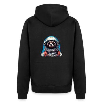 Astronaute / Espace / Animal / Raton laveur / Vaisseau spatial - Veste à capuche bio Premium Unisexe - noir - Dos - Nico (187cm)