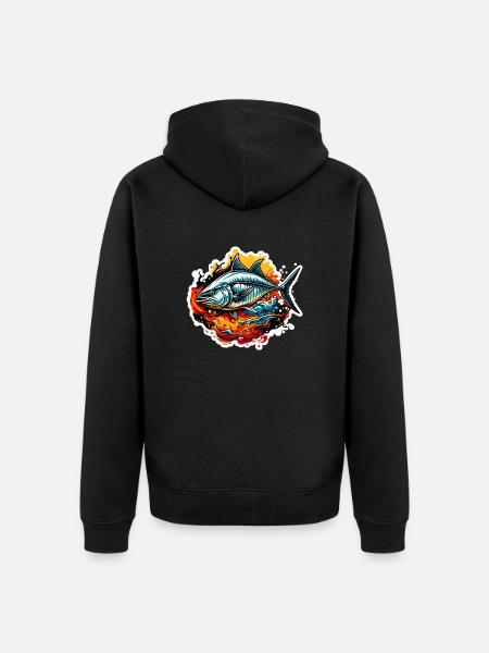 Fisch / Tier / Aquarium / Wasser / Teich / See - Unisex Premium Bio Zip Hoodie - Schwarz