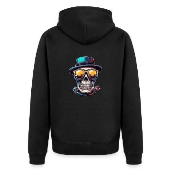 Crâne / Crâne / Squelette / Gothique / Tatouage - Veste à capuche bio Premium Unisexe - noir - Dos - Nico (187cm)