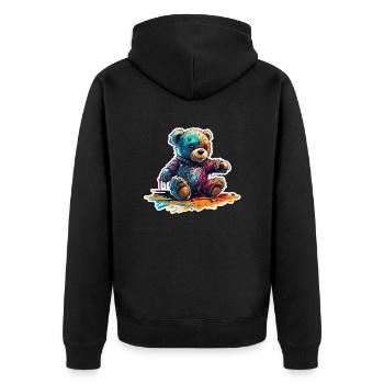 Astronaute / Espace / Animal / Ours / Vaisseau spatial - Veste à capuche bio Premium Unisexe - noir - Dos - Nico (187cm)