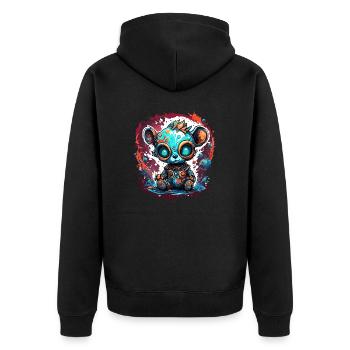 Astronaute / Espace / Animal / Ours / Vaisseau spatial - Veste à capuche bio Premium Unisexe - noir - Dos - Nico (187cm)