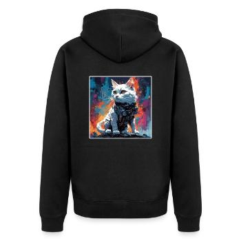 Astronaute / Espace / Animal / Chat / Vaisseau spatial - Veste à capuche bio Premium Unisexe - noir - Dos - Nico (187cm)