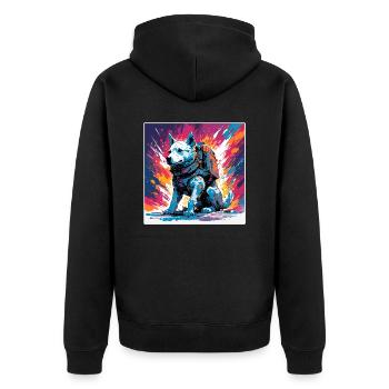 Astronaute / Espace / Vaisseau spatial / Chien - Veste à capuche bio Premium Unisexe - noir - Dos - Nico (187cm)