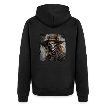 Scarecrow / Harvest Worker / Corn Field / Field - Unisex Premium Organic Zip Hoodie - black - Back - Nico (187cm)