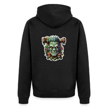Tiki / Hawaï / Tropical / Île / Culture / Logo - Veste à capuche bio Premium Unisexe - noir - Dos - Nico (187cm)