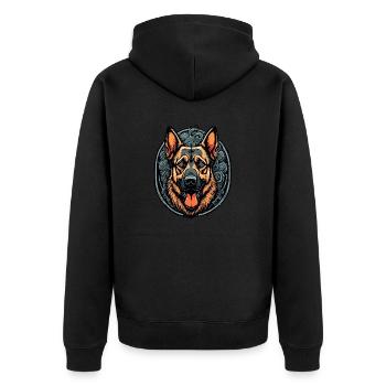 Chien / Animal / Animal de compagnie / Poilu / Berger allemand - Veste à capuche bio Premium Unisexe - noir - Dos - Nico (187cm)