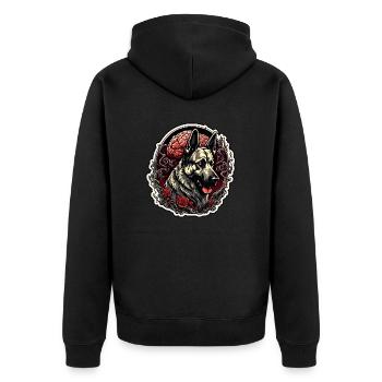 Chien / Animal / Animal de compagnie / Poilu / Berger allemand - Veste à capuche bio Premium Unisexe - noir - Dos - Nico (187cm)