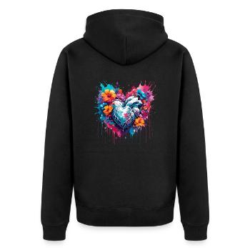Coeur / Fête des Mères / Amour / Vacances / Amour - Veste à capuche bio Premium Unisexe - noir - Dos - Nico (187cm)