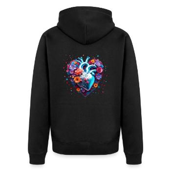 Heart / Mother's Day / Love / Holidays / Love - Unisex Premium Organic Zip Hoodie - black - Back - Nico (187cm)