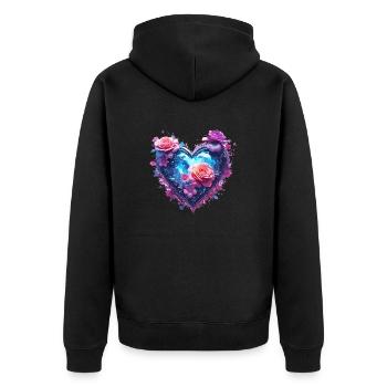 Heart / Mother's Day / Love / Holidays / Love - Unisex Premium Organic Zip Hoodie - black - Back - Nico (187cm)