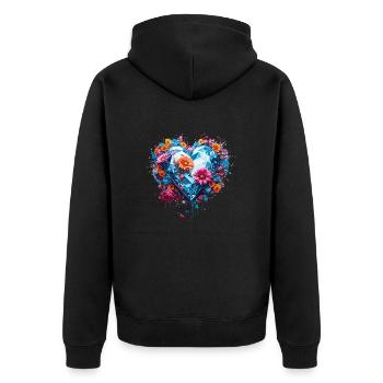 Heart / Mother's Day / Love / Holidays / Love - Unisex Premium Organic Zip Hoodie - black - Back - Nico (187cm)