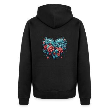 Heart / Mother's Day / Love / Holidays / Love - Unisex Premium Organic Zip Hoodie - black - Back - Nico (187cm)