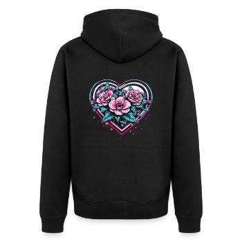 Coeur / Fête des Mères / Amour / Vacances / Amour - Veste à capuche bio Premium Unisexe - noir - Dos - Nico (187cm)