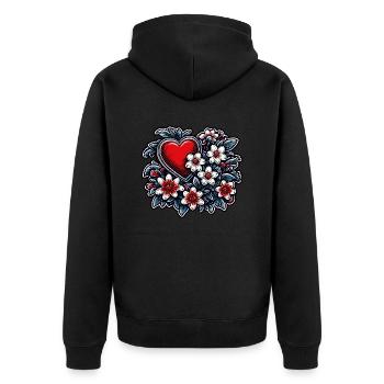 Heart / Mother's Day / Love / Holidays / Love - Unisex Premium Organic Zip Hoodie - black - Back - Nico (187cm)