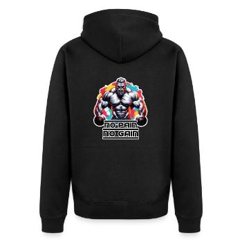 Bodybuilder / Sports / Fitness / Gym / Muscles - Veste à capuche bio Premium Unisexe - noir - Dos - Nico (187cm)
