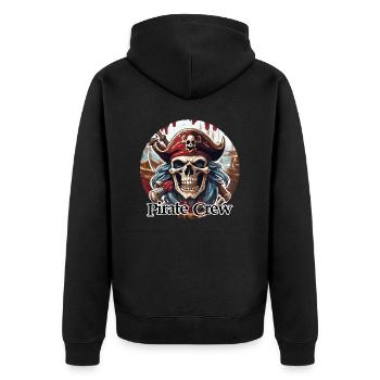 Pirate / Ahoy / Anchor / Captain / Skull / Rum - Unisex Premium Organic Zip Hoodie - black - Back - Nico (187cm)