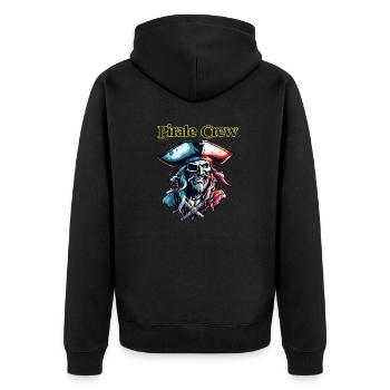 Pirate / Ahoy / Anchor / Captain / Skull / Rum - Unisex Premium Organic Zip Hoodie - black - Back - Nico (187cm)