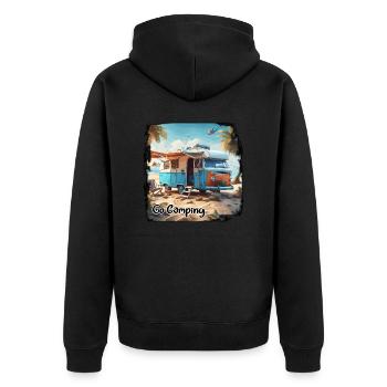 Camping-car / Camping-car / camping / Roadtrip / Voyage - Veste à capuche bio Premium Unisexe - noir - Dos - Nico (187cm)
