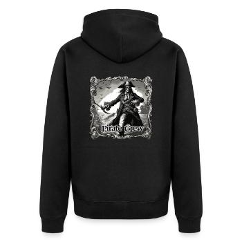 Pirate / Ahoy / Anchor / Captain / Skull / Rum - Unisex Premium Organic Zip Hoodie - black - Back - Nico (187cm)