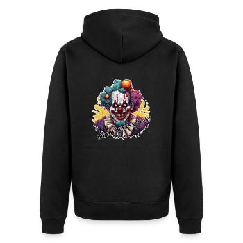 Clown / Zirkus / Fasching / Karneval / verspielt - Unisex Premium Bio Zip Hoodie - Schwarz - Hinten - Nico (187cm)
