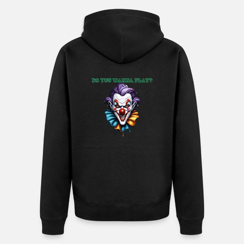Clown / Cirque / Carnaval / Carnaval / Ludique - Veste à capuche bio Premium Unisexe - noir