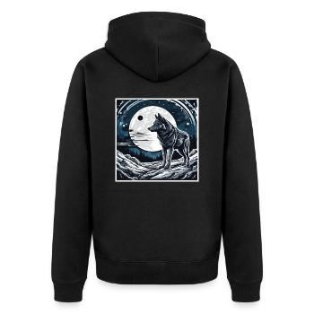Wolf / Pack / Forest / Wild / Wildlife / Howl - Unisex Premium Organic Zip Hoodie - black - Back - Nico (187cm)